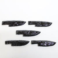 5 Obsidian Ornamental Knife Blades  #1018  Mountain Man Knife