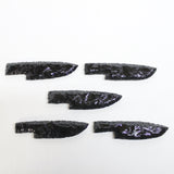 5 Obsidian Ornamental Knife Blades  #1018  Mountain Man Knife