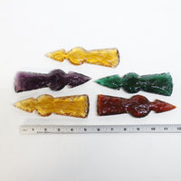 5 Glass Ornamental Tomahawk Heads #1018  Ax Axe Hatchet