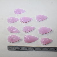 10 Pink Glass Ornamental Arrowheads  #6125  Arrowhead