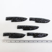 5 Obsidian Ornamental Knife Blades  #2218  Mountain Man Knife
