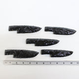 5 Obsidian Ornamental Knife Blades  #2218  Mountain Man Knife