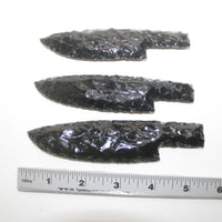 3 Obsidian Ornamental Knife Blades  #3115  Mountain Man Knife