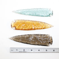 3 Glass Ornamental Spearheads  #4213  Arrowhead