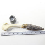 Turkey Bone Handle Stone Blade Ornamental Knife #2333 Mountain Man Knife