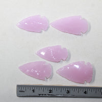 5 Pink Glass Ornamental Arrowheads  #4126  Arrowhead