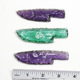 3 Small Glass Ornamental Knife Blades  #901N  Mountain Man Knife