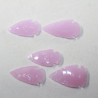 5 Pink Glass Ornamental Arrowheads  #4126  Arrowhead