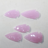 5 Pink Glass Ornamental Arrowheads  #4126  Arrowhead