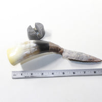 Cow Horn Handle Stone Blade Ornamental Knife #212d Mountain Man Knife
