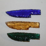 3 Small Glass Ornamental Knife Blades  #881N  Mountain Man Knife
