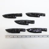 5 Obsidian Ornamental Knife Blades  #1018  Mountain Man Knife