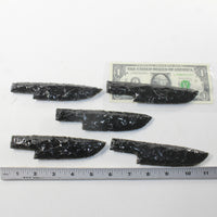 5 Obsidian Ornamental Knife Blades  #9334  Mountain Man Knife