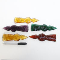 5 Glass Ornamental Tomahawk Heads #1018  Ax Axe Hatchet