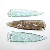 3 Glass Ornamental Spearheads  #8614  Arrowhead