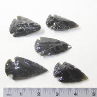5 Large Obsidian Ornamental Arrowheads  #552n  Arrowhead