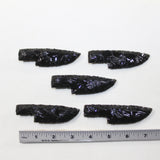 5 Small Obsidian Ornamental Knife Blades  #9223  Mountain Man Knife