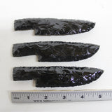 3 Obsidian Ornamental Knife Blades  #2118  Mountain Man Knife