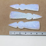 3 Opalite Ornamental Tomahawk Heads #7024  Ax Axe Hatchet