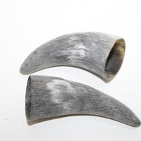 2 Raw Unfinished Cow Horn Tips #8814 Natural colored