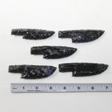 5 Small Obsidian Ornamental Knife Blades  #5624  Mountain Man Knife