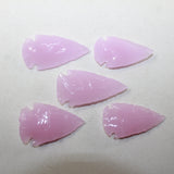 5 Pink Glass Ornamental Arrowheads  #5526  Arrowhead