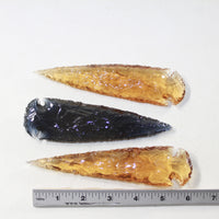3 Glass Ornamental Spearheads  #7026  Arrowheads