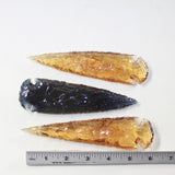 3 Glass Ornamental Spearheads  #7026  Arrowheads