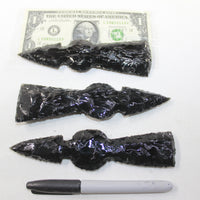 3 Obsidian Ornamental Tomahawk Heads #6925  Ax Axe Hatchet