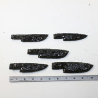 5 Obsidian Ornamental Knife Blades  #681D  Mountain Man Knife