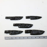 5 Obsidian Ornamental Knife Blades  #681D  Mountain Man Knife