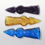 3 Glass Ornamental Tomahawk Heads #1425  Ax Axe Hatchet z