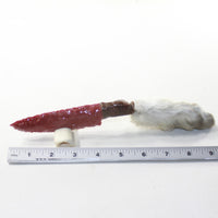 Rabbit Foot Handle Opaque Glass Blade Ornamental Knife #12733 Mountain Man Knife