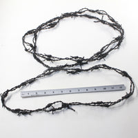 3 Leather Barbed Wire Necklaces Antique Black Colored   #9531