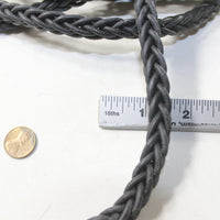 20 Yards of Braided Leather Square Cord #2034 Antique Black 11mm size (7/16")