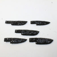 5 Obsidian Ornamental Knife Blades  #681D  Mountain Man Knife