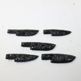 5 Obsidian Ornamental Knife Blades  #681D  Mountain Man Knife
