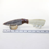 Elk Jaw Handle Stone Blade Ornamental Knife #4024 Mountain Man Knife