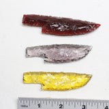 3 Small Glass Ornamental Knife Blades  #171D  Mountain Man Knife