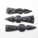 3 Obsidian Ornamental Tomahawk Heads #6925  Ax Axe Hatchet z