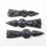 3 Obsidian Ornamental Tomahawk Heads #6925  Ax Axe Hatchet