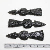 3 Obsidian Ornamental Tomahawk Heads #4810  Ax Axe Hatchet