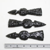3 Obsidian Ornamental Tomahawk Heads #4810  Ax Axe Hatchet