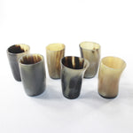 6 Horn Shot Glasses #7131 Natural Colored