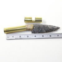 50 Cal Shell Casing Handle Stone Blade Ornamental Knife #33134 Mountain Man Knife