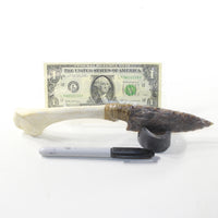 Turkey Bone Handle Stone Blade Ornamental Knife #2333 Mountain Man Knife