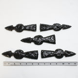 5 Obsidian Ornamental Tomahawk Heads #5410  Ax Axe Hatchet