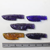 5 Small Glass Ornamental Knife Blades  #1032