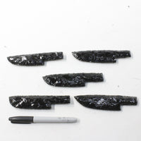 5 Obsidian Ornamental Knife Blades  #0721  Mountain Man Knife