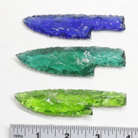 3 Small Glass Ornamental Knife Blades  #381D  Mountain Man Knife